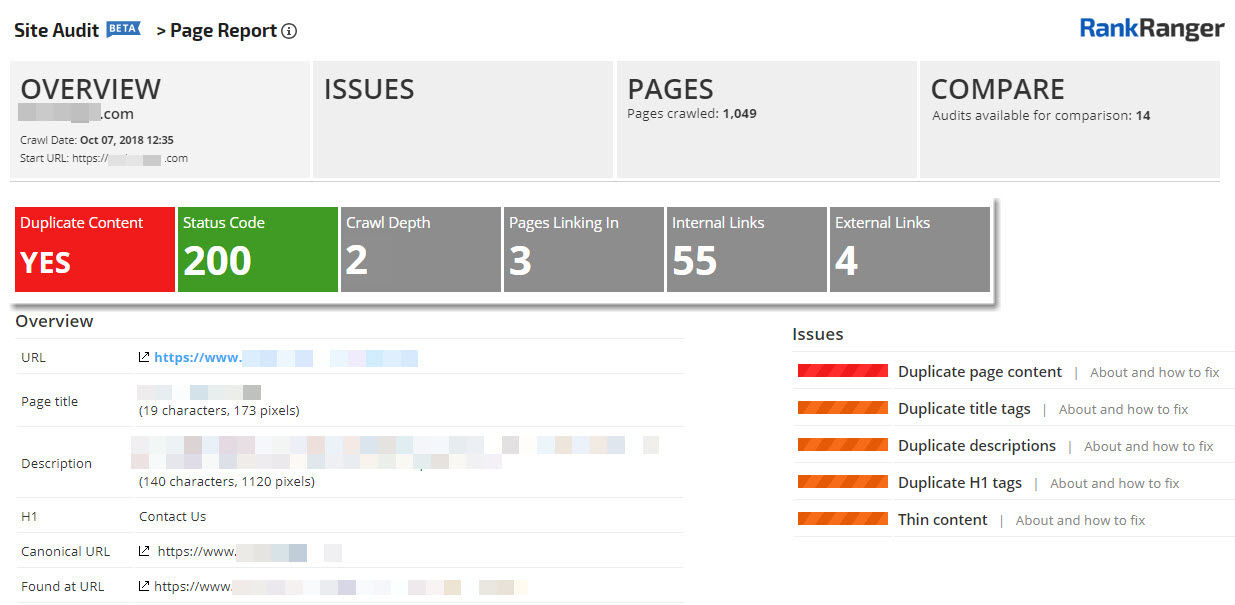 Site Audit Page Analysis