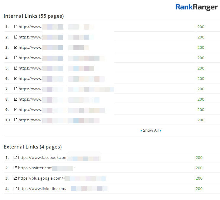 Page Links - Site Audit 