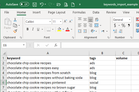 import keywords into atlasti